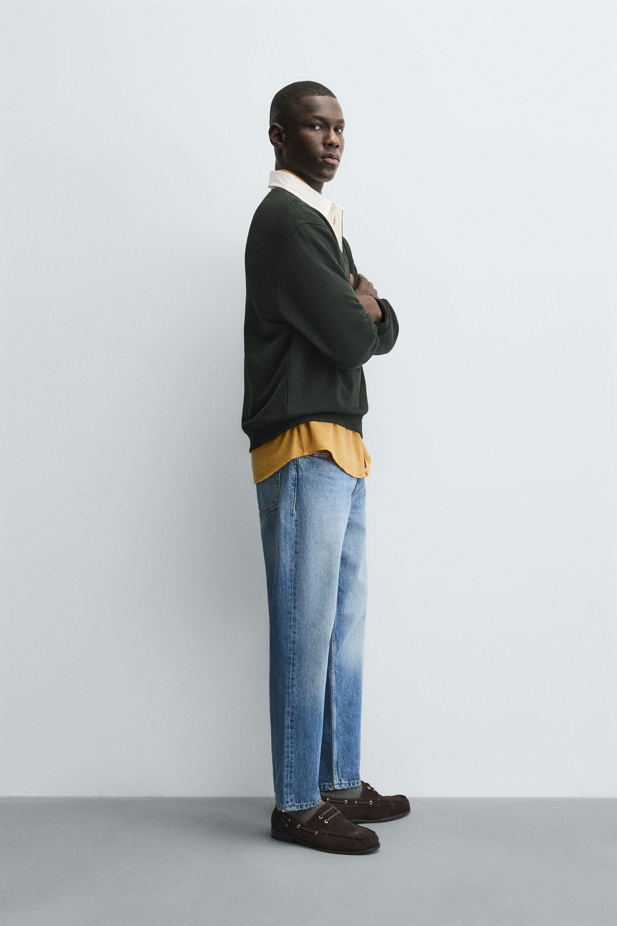 CONTRAST COLLAR POLO SWEATSHIRT